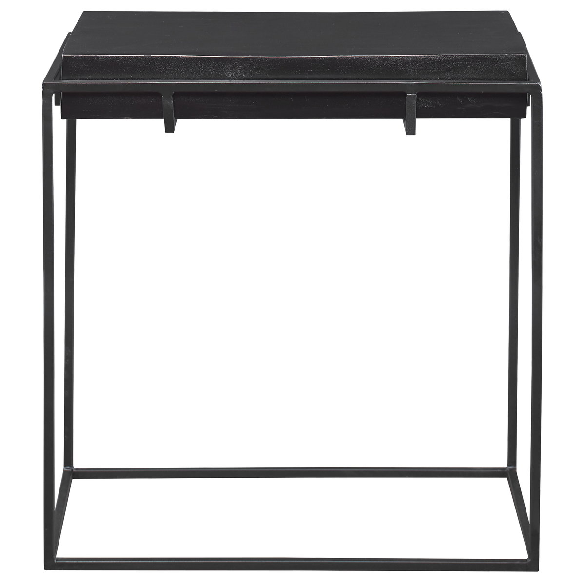 Telone Modern Black Side Table, Furniture by Uttermost, 22" width x 24" height x 12.5" depth View 1