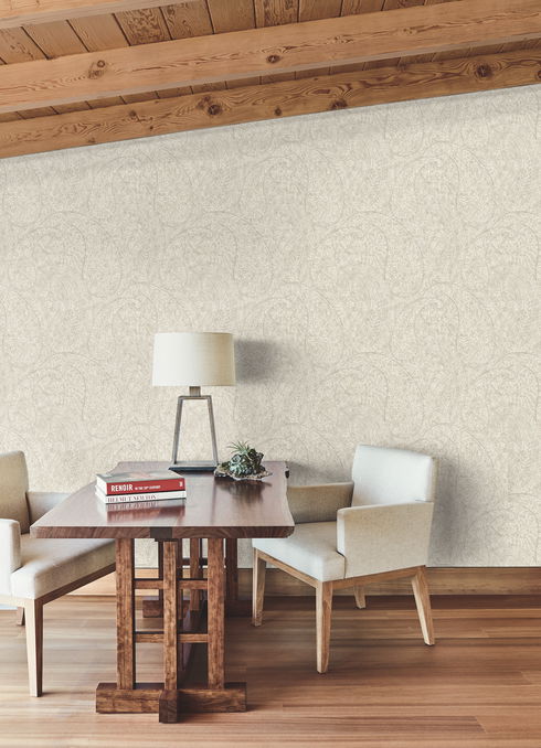 Kashmir Dreams Paisley Off White Wallpaper