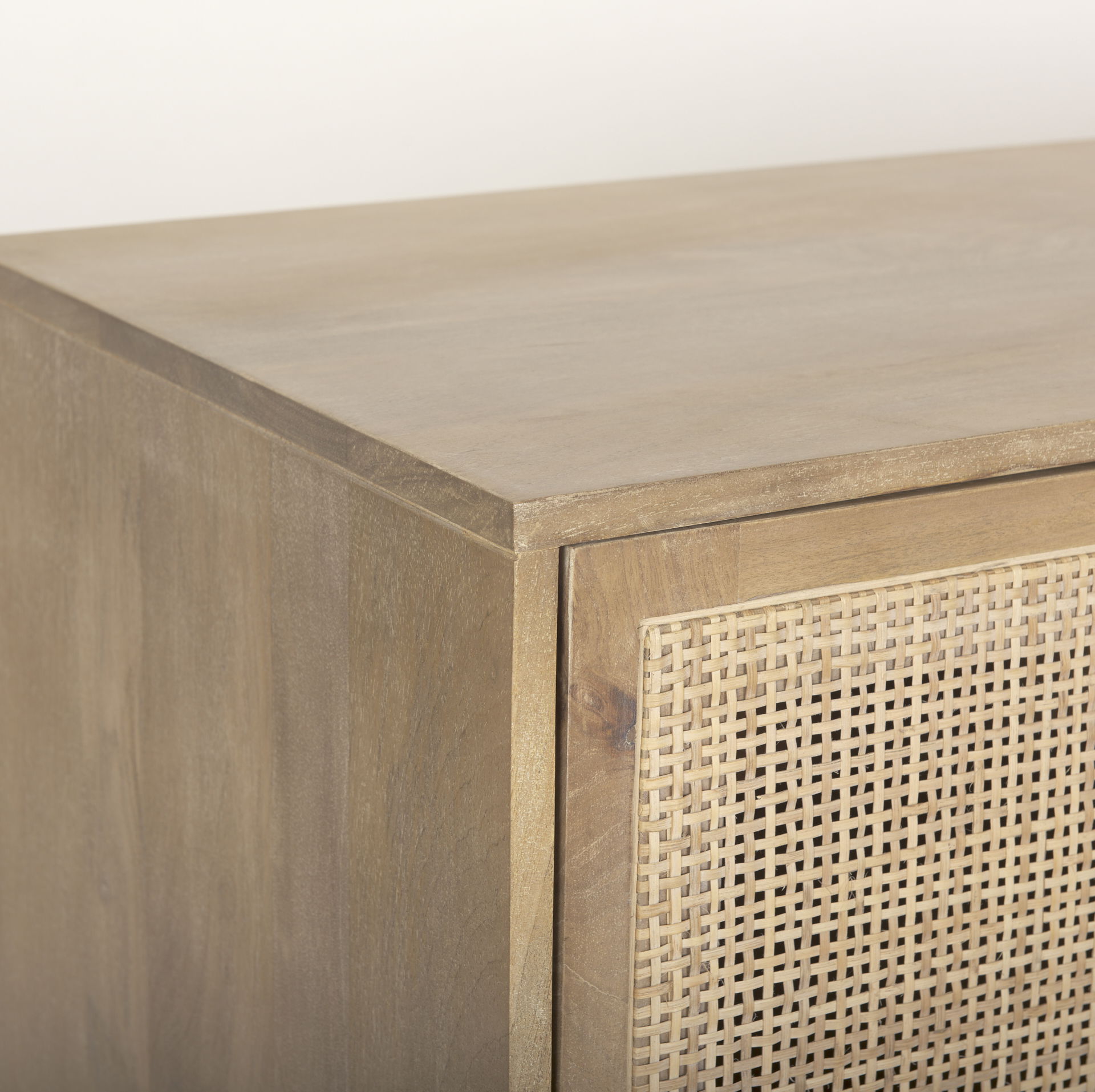 Grier 72.0L x 18.75W x 31.5H Light Brown Solid Wood with Cane Sideboard large image 
