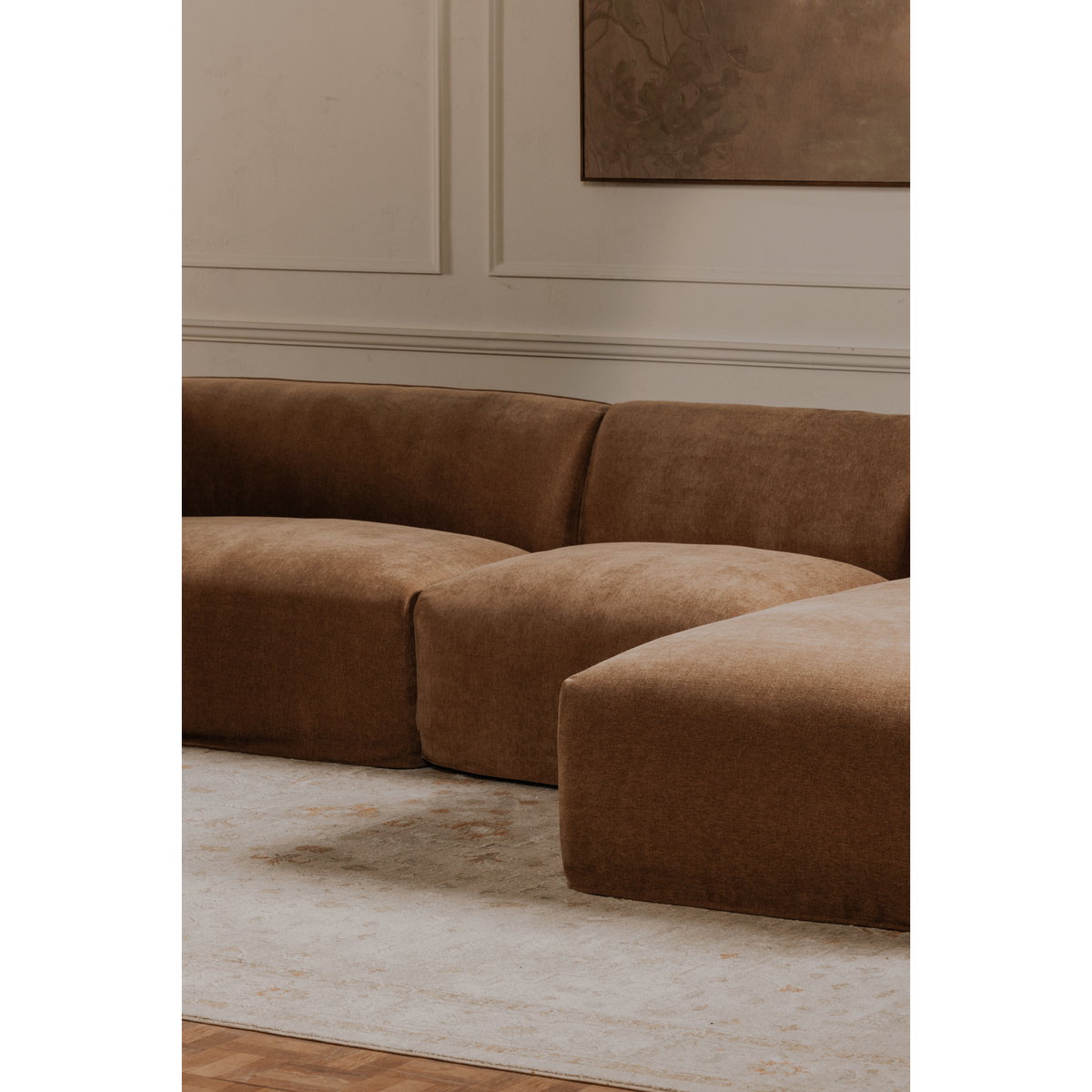 Isla Slipper Chair Mocha, Accent Chair by Moe's Home, 34.2" width x 29.9" height x 41.7" depth View 9