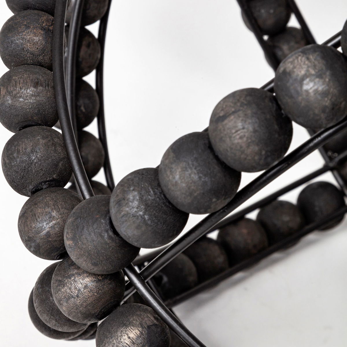 Earnhardt II Large 11L x 11W Black Wooden Beaded Orb, Decorative Object by Mercana, 11.22" length x 11.22" width x 11.61" height View 9