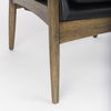 Westan Black Genuine Leather with Medium Brown Wood Accent Chair thumbnail 10