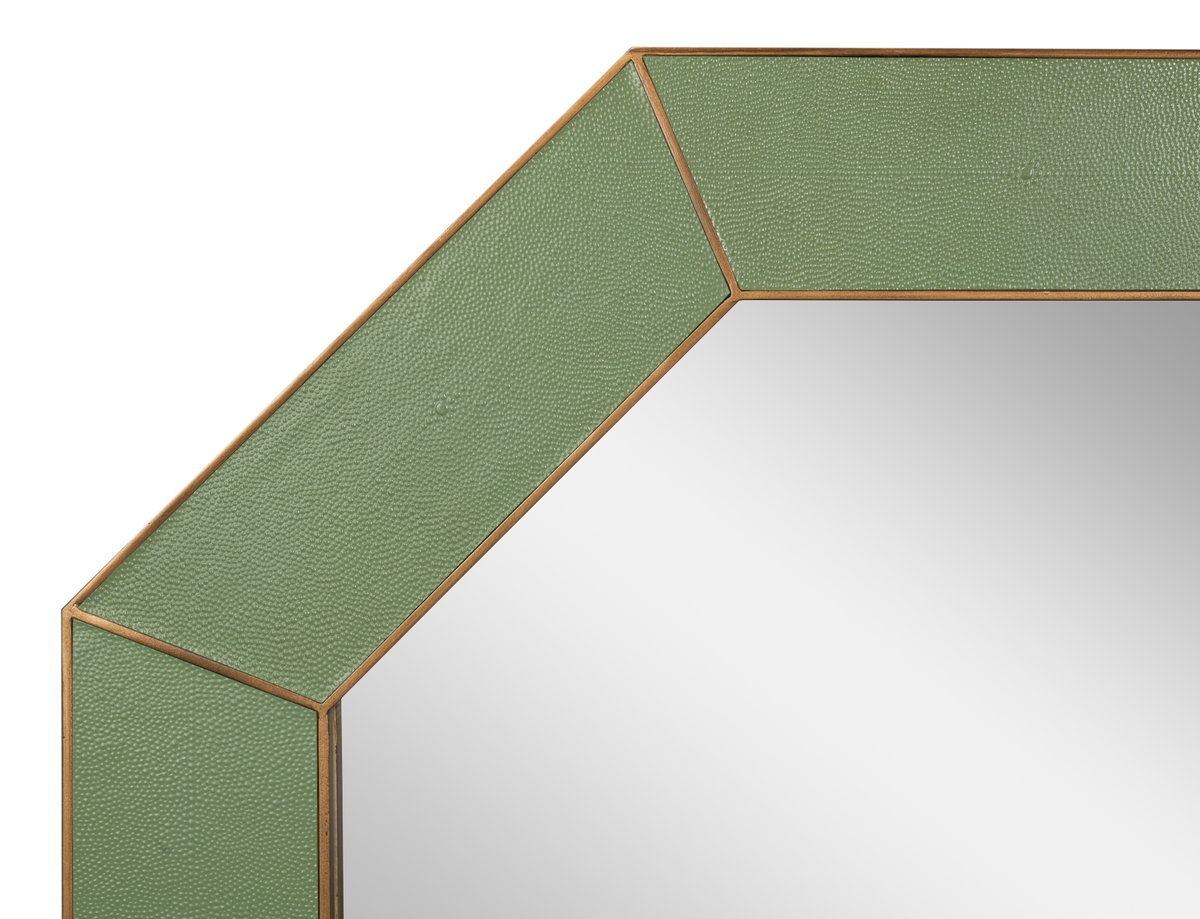 Eleanor Mirror Shagreen Watercress, by Sarreid, 1" length x 2'8" width x 2'8" height View 3