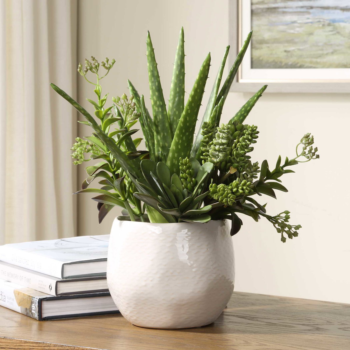 Sundown Succulent Accent Planter, by Uttermost, 14" width x 16.5" height x 13" depth View 2