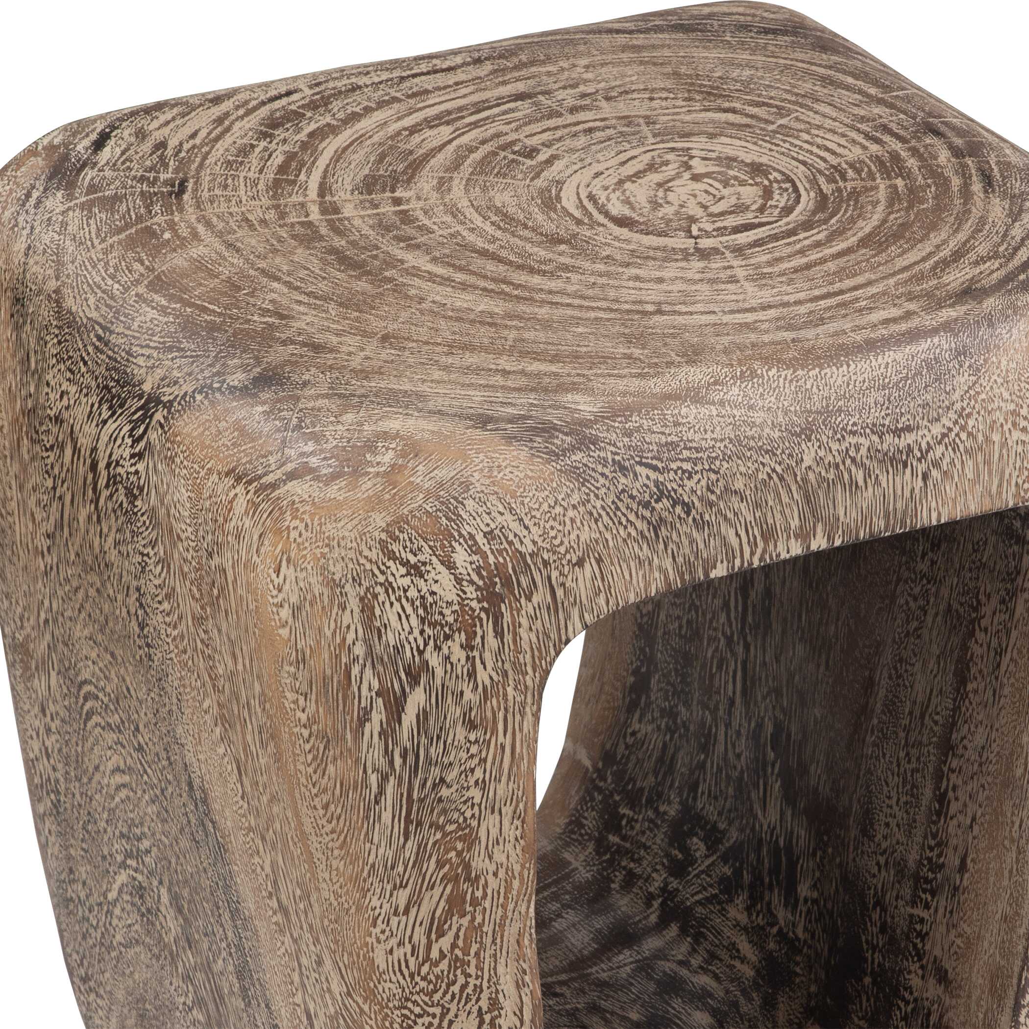 Loophole Bleached Wash Accent Stool, Furniture by Uttermost, 16" width x 18" height x 14" depth View 8