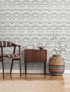 Petite Watercolor Chevron Black & White Wallpaper thumbnail 2