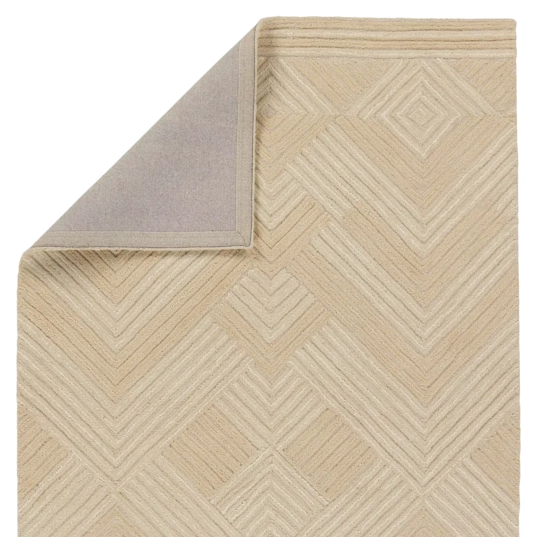 Handmade Tufted Wool Area Rug in Beige large image 