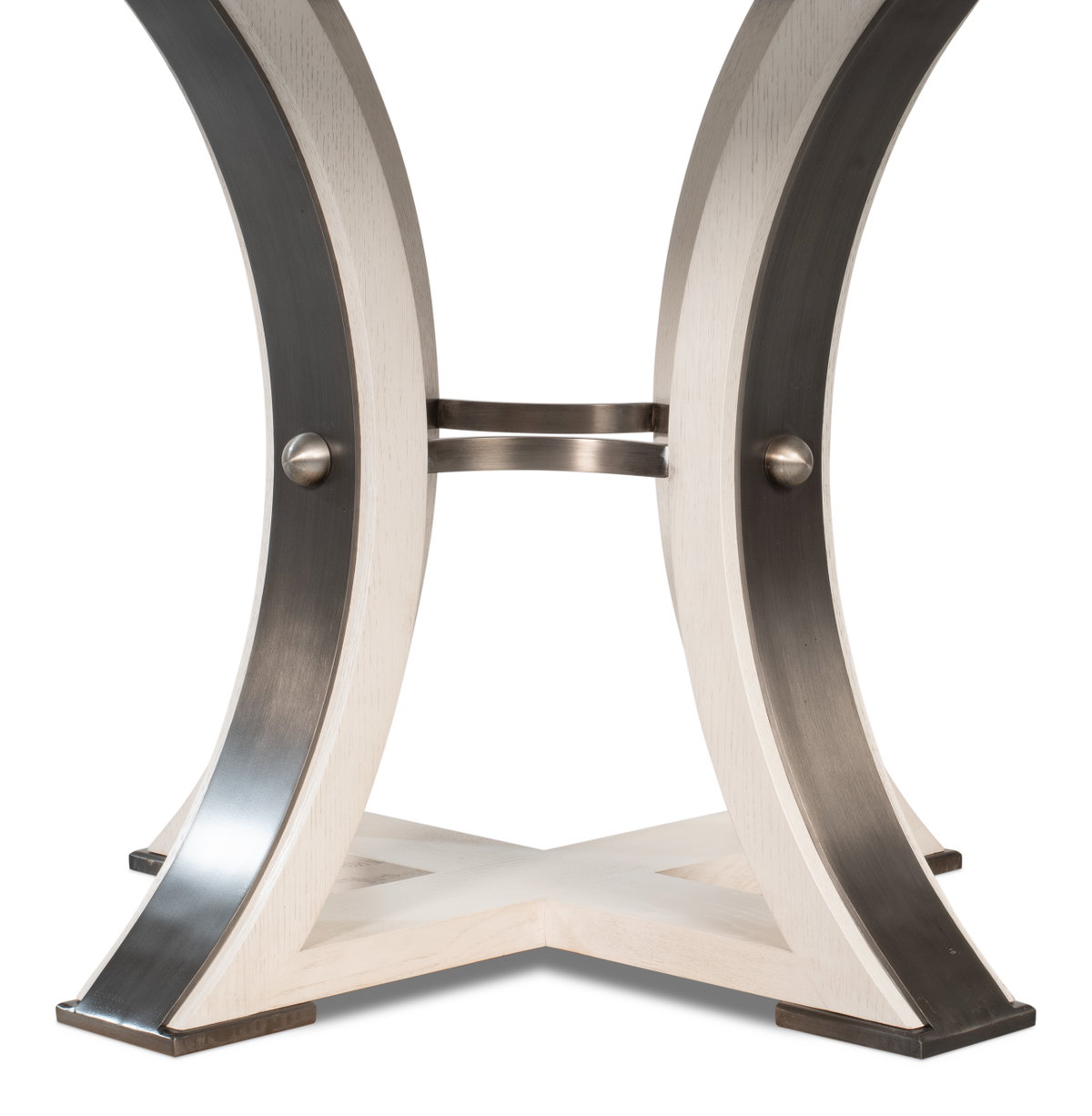 Tower Jupe Dining Table Med Working Wht, by Sarreid, 4'7" length x 4'7" width x 2'6" height View 6