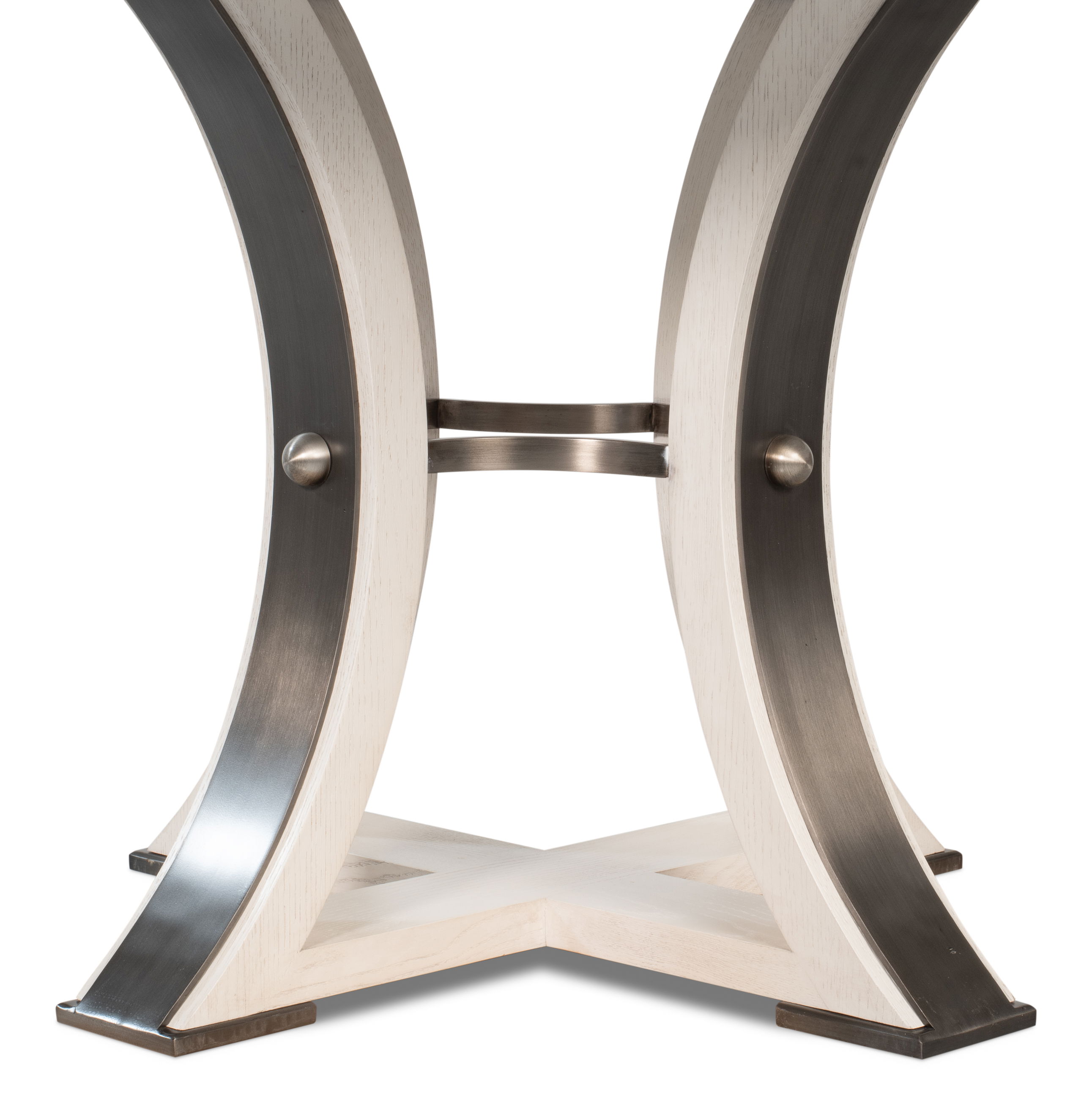 Tower Jupe Dining Table,Med,Working Wht, by Sarreid, 55" length x 55" width x 30" height View 6