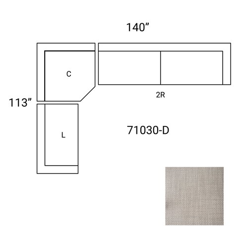Warner Gray 3 Piece Sofa Set with Corner Piece