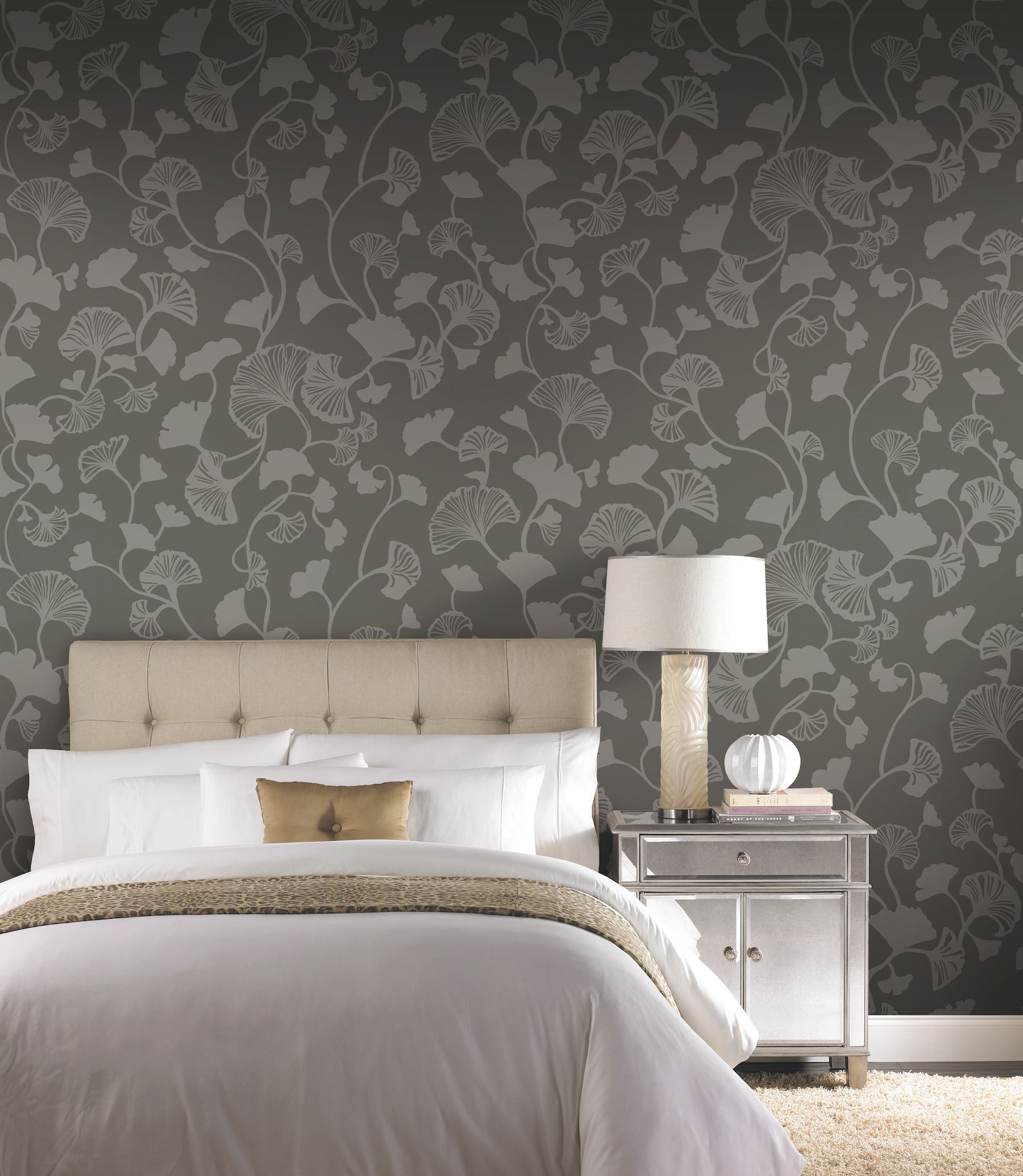 Gingko Trail Black Wallpaper large image 
