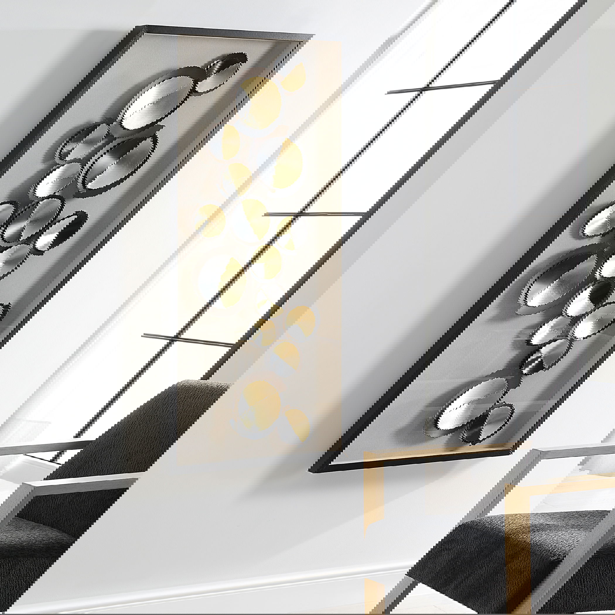 Golden Hour Shadow Box, Sculptural Wall Art by Uttermost, 27.5" width x 59" height x 2.75" depth View 2