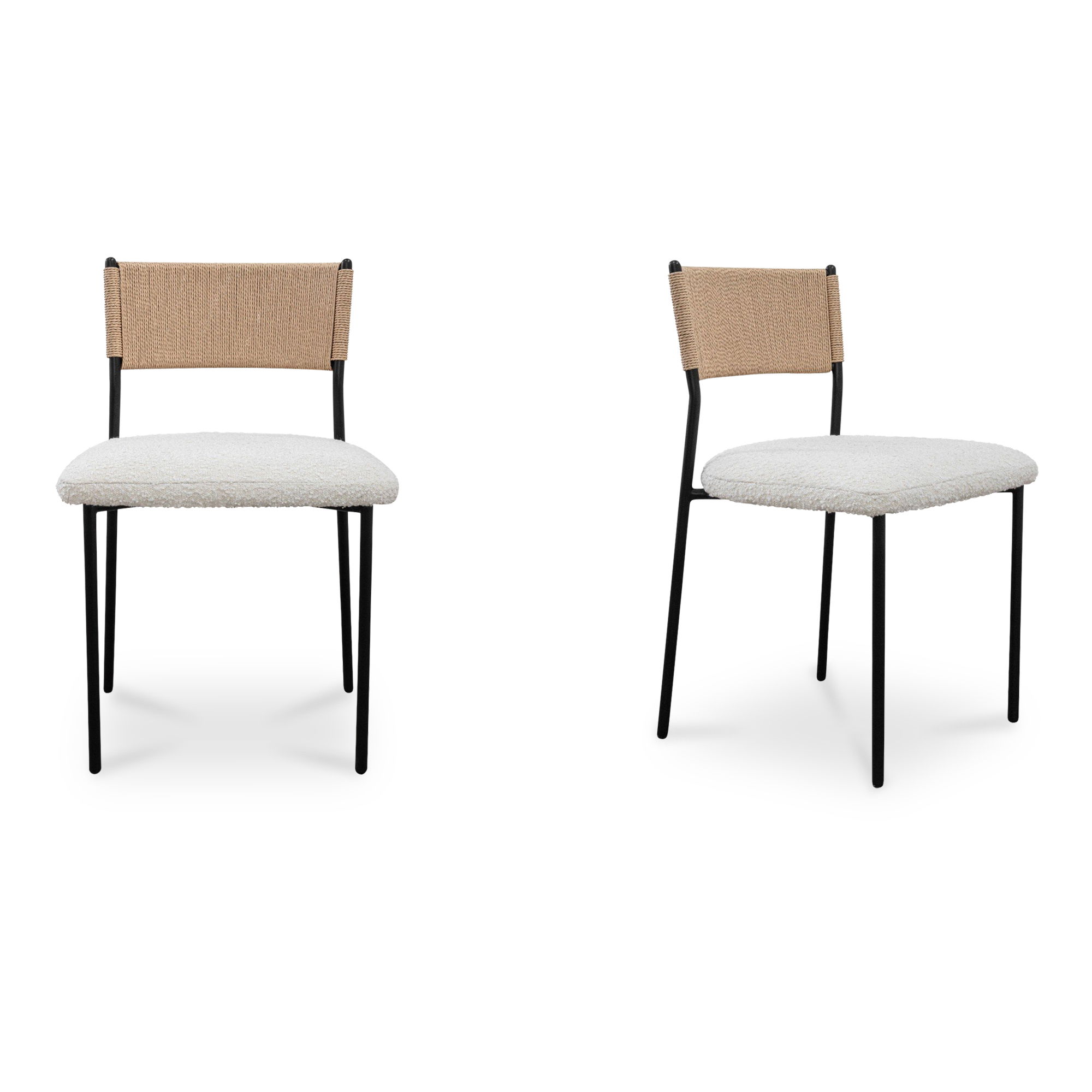 Foley Dining Chair White Set Of Two, by Moe's Home, 20.39" width x 31.5" height x 20.75" depth View 1