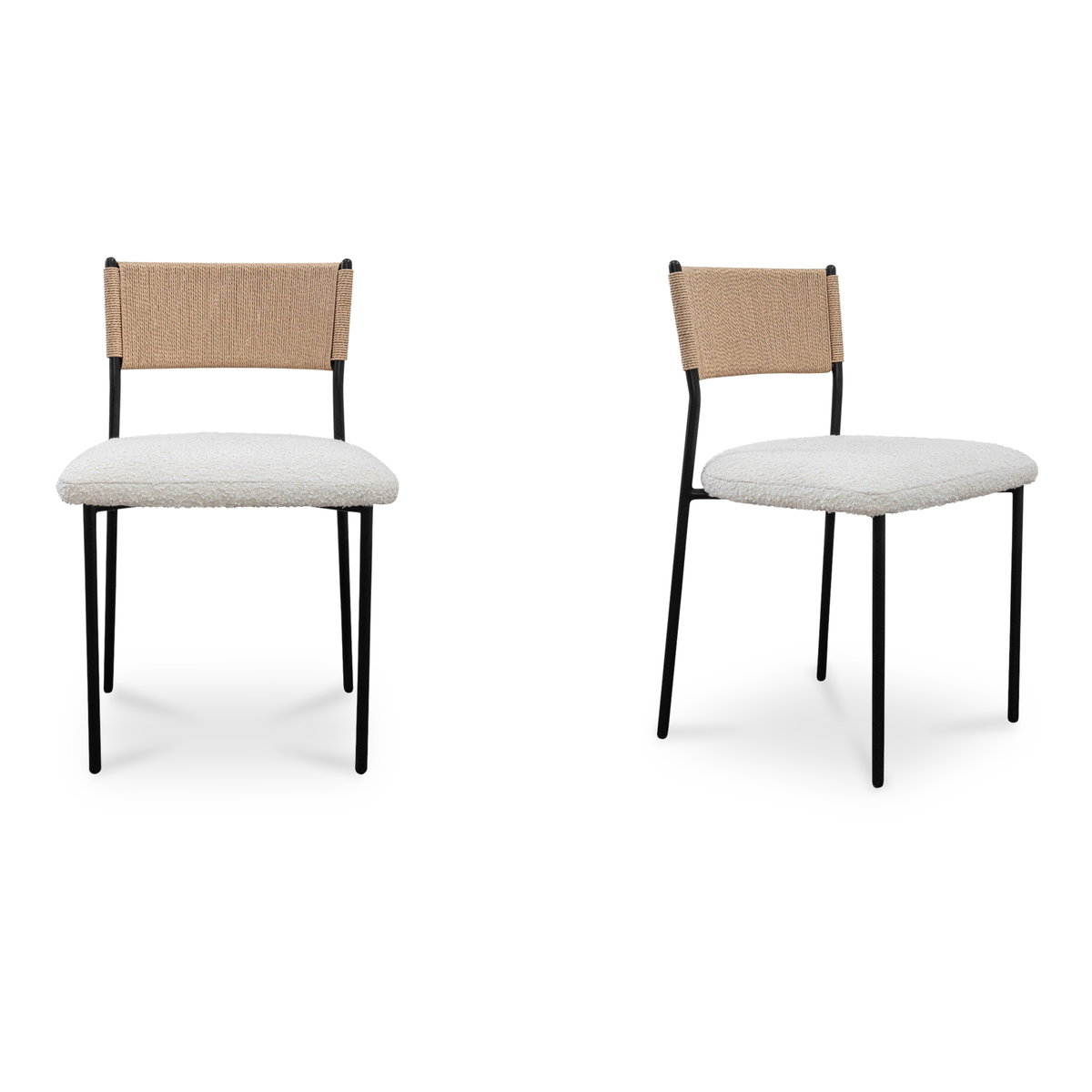 Foley Dining Chair White Set Of Two, by Moe's Home, 20.39" width x 31.5" height x 20.75" depth View 1
