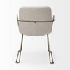 Sawyer Solid Back Dining Arm Chair | Beige Fabric with Gold Metal, Dining Chair by Mercana, 22.44" length x 24.8" width x 34.65" height thumbnail 7