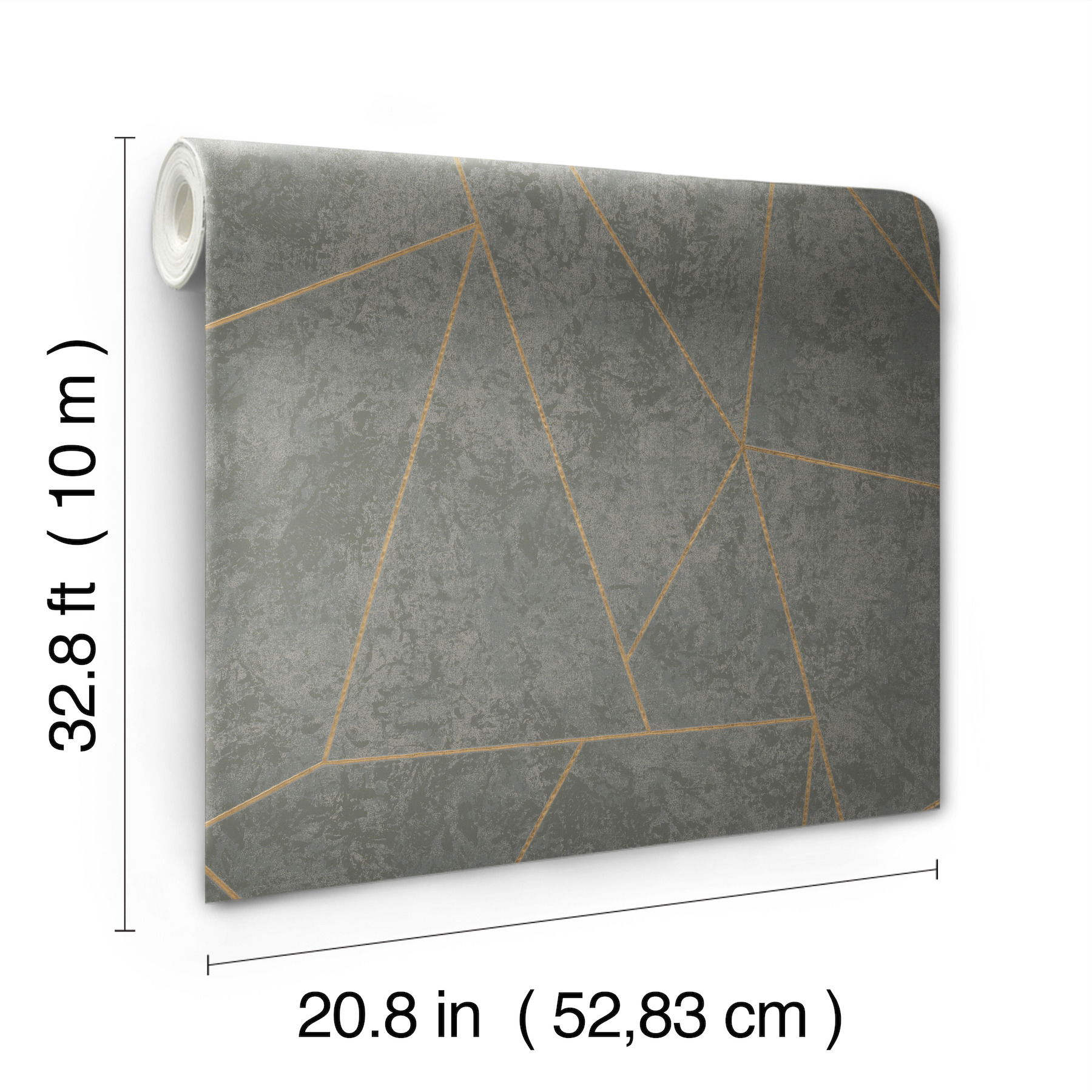 Nazca Dark Grey & Gold Wallpaper, by York Wall, 32'9.6" length x 1'8.8" width x 0.02" depth View 5