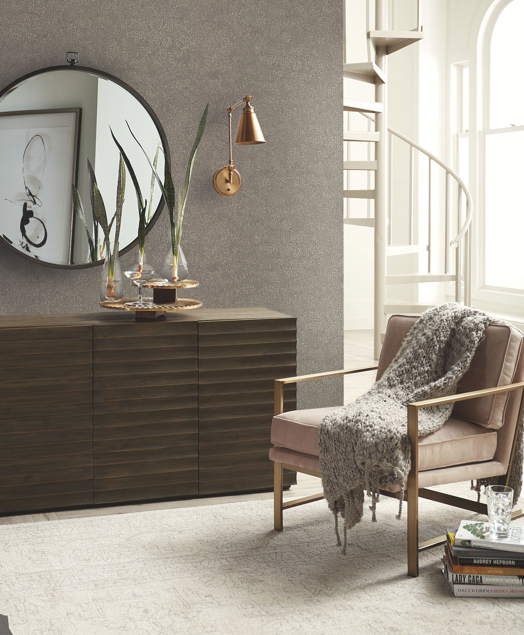 Weathered Dark Beige Wallpaper large image 