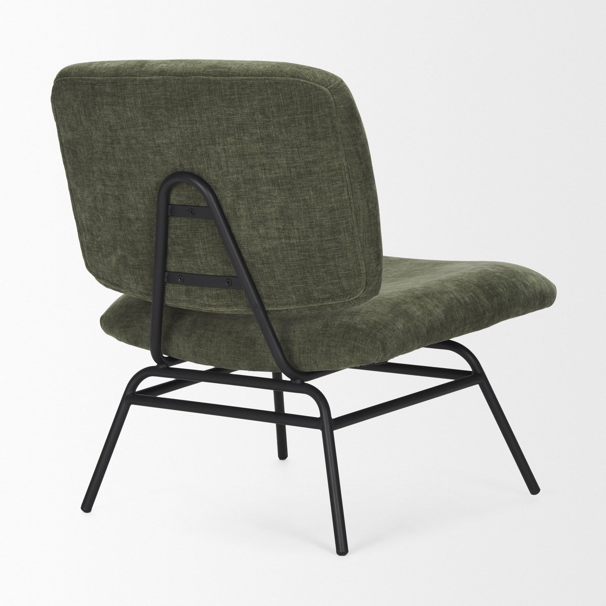 Nora Forest Green Fabric with Matte Black Metal Legs Accent Chair, by Mercana, 25" length x 30.25" width x 31" height View 8