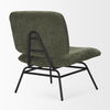 Nora Forest Green Fabric with Matte Black Metal Legs Accent Chair, by Mercana, 25" length x 30.25" width x 31" height thumbnail 8
