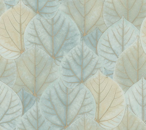Leaf Concerto Turquoise Peel & Stick Wallpaper