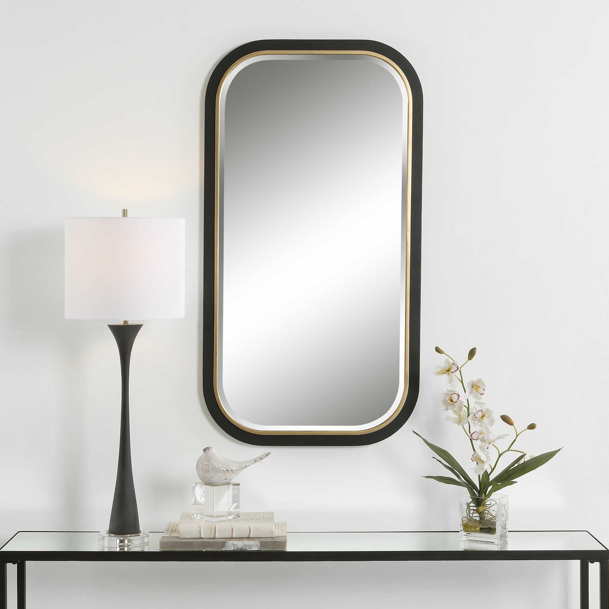 Nevaeh Curved Rectangle Mirror, by Uttermost, 23.25" width x 43.25" height x 1.12" depth View 5