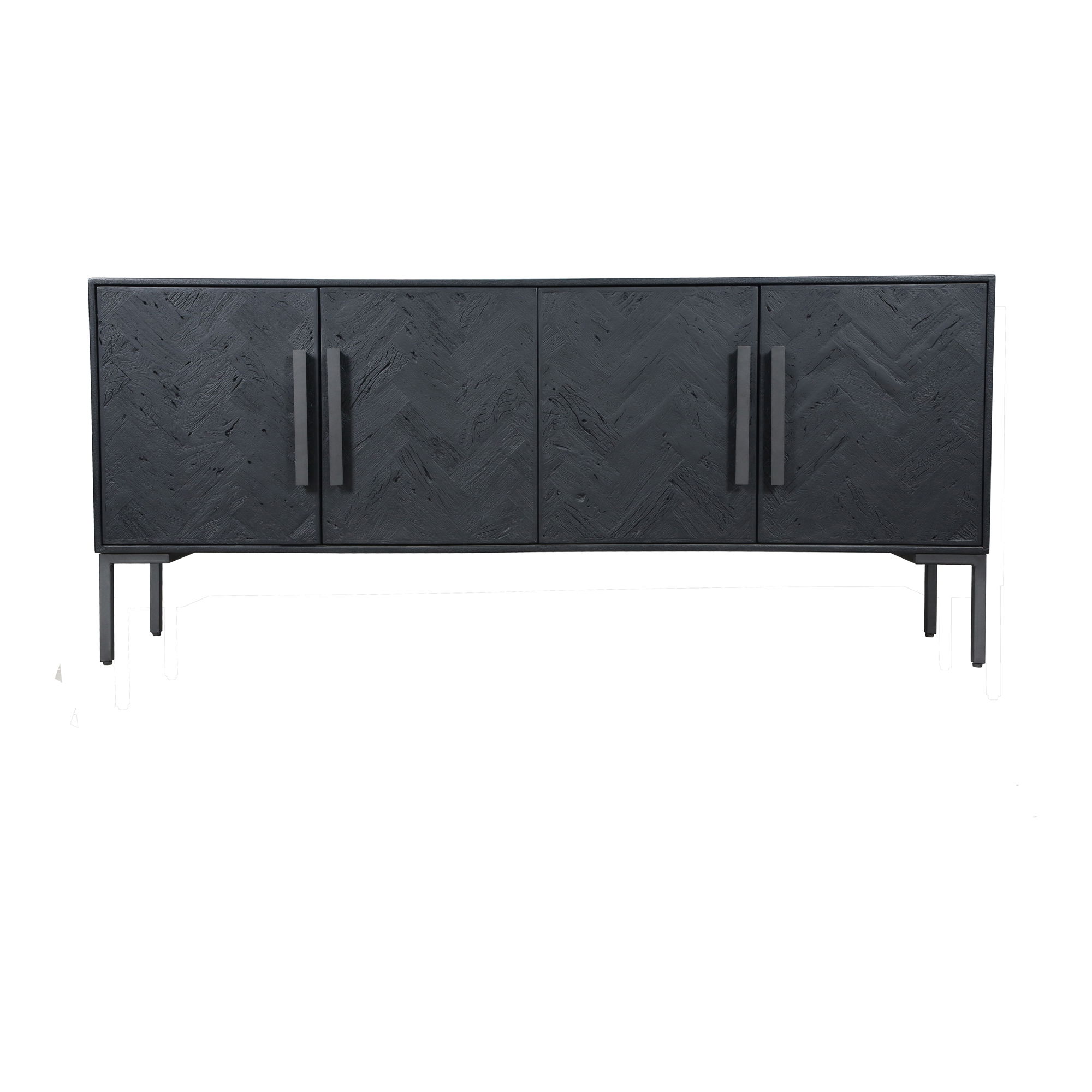 Fishbone Sideboard Black, Cabinets & Sideboard by Moe's Home, 77" width x 33.5" height x 16" depth View 1