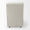 Damon Barrel Back Dining Arm Chair | Cream Fabric with Caster Base, Dining Chair by Mercana, 20.47" length x 27.17" width x 31.3" height thumbnail 9
