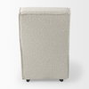 Damon  Fully Upholstered Cream-Toned Fabric Dining Chair on Casters, by Mercana, 20.47" length x 27.17" width x 31.3" height thumbnail 9