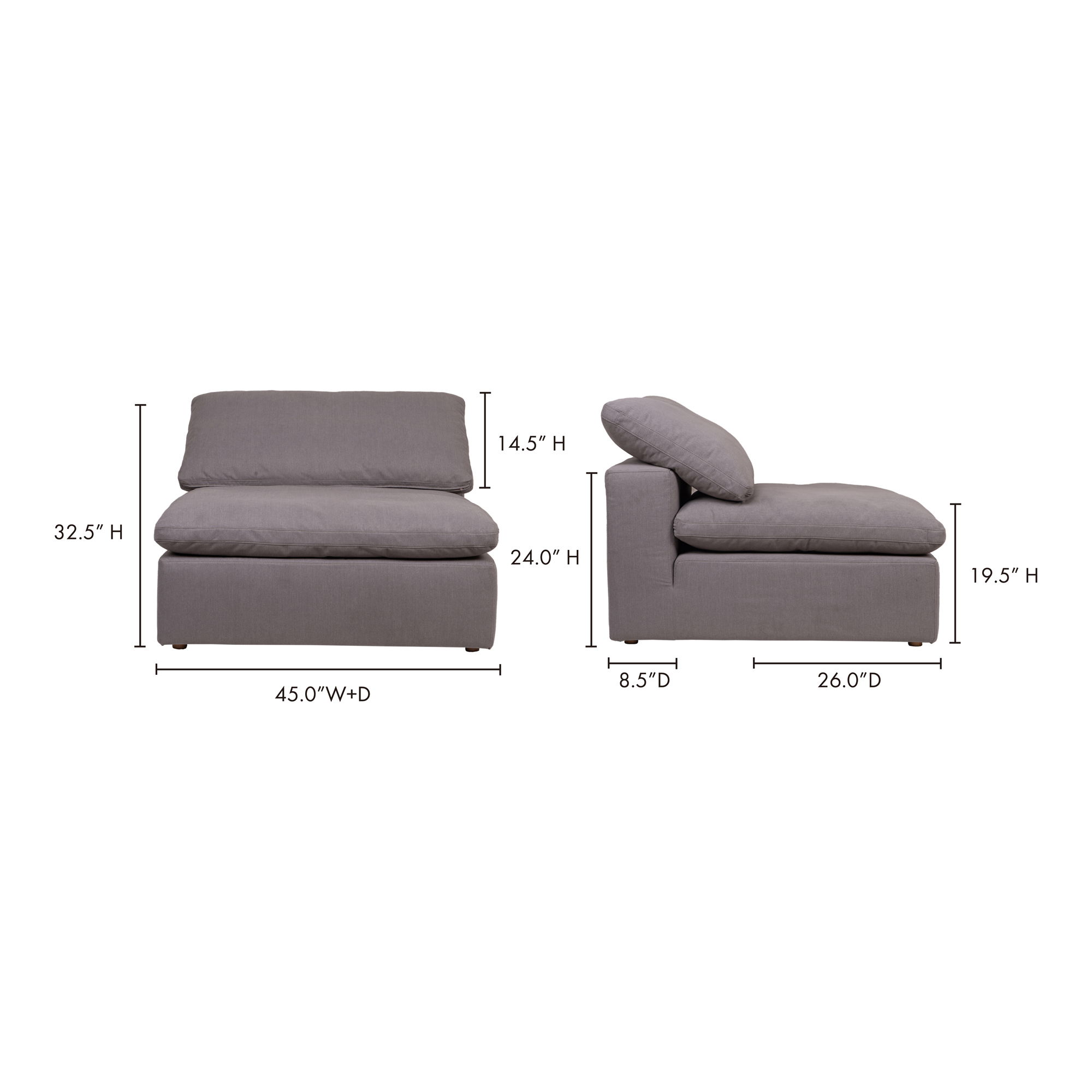 Clay Slipper Chair Light Grey large image 