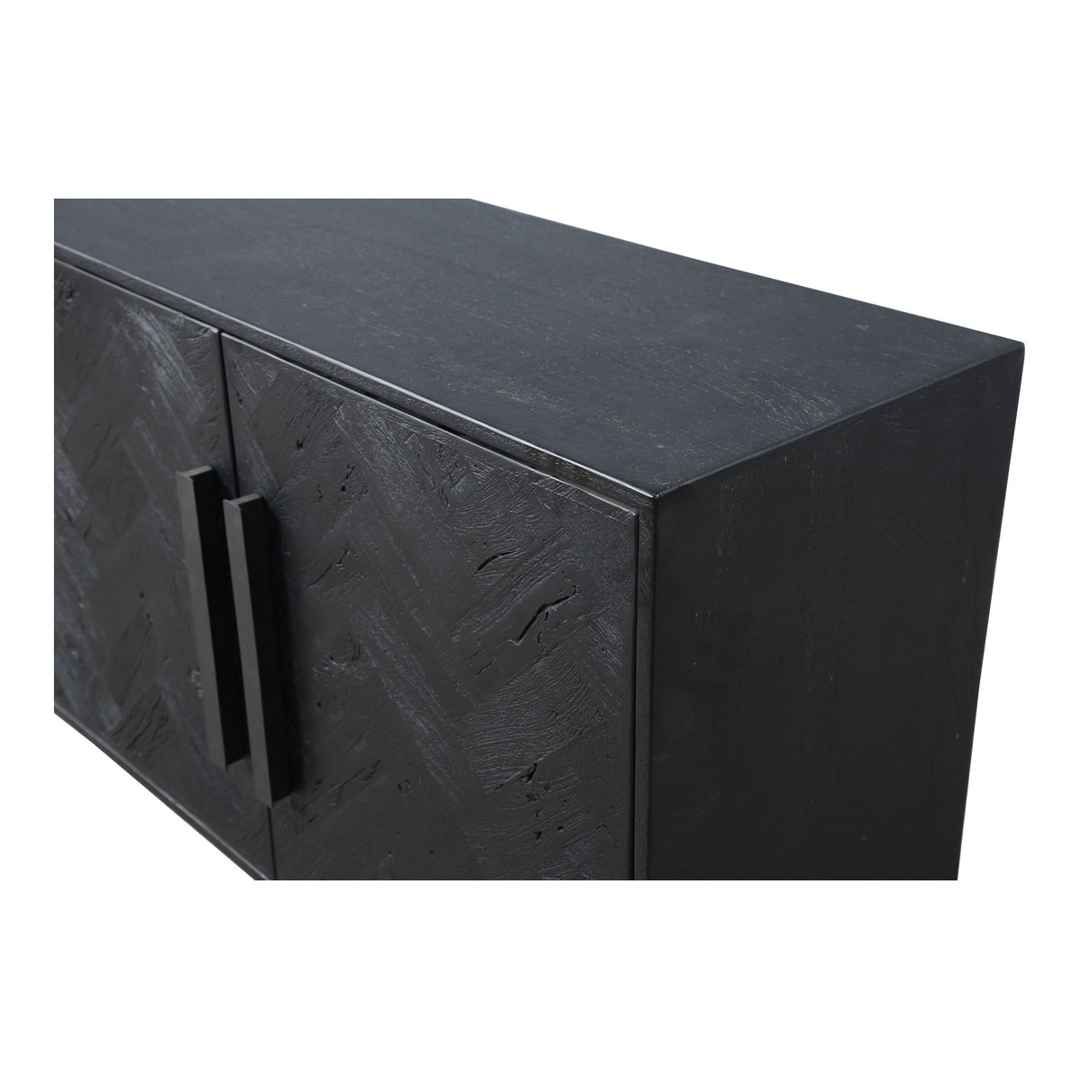 Fishbone Sideboard Black, Cabinets & Sideboard by Moe's Home, 77" width x 33.5" height x 16" depth View 4