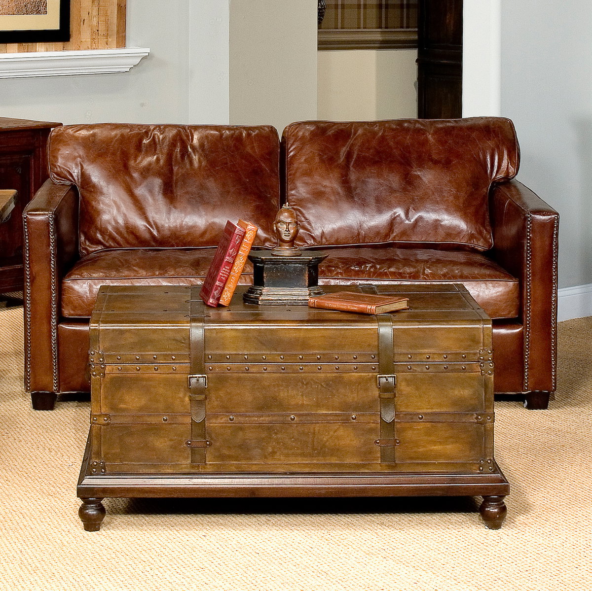 Laramie Trunk Coffee Table, by Sarreid, 2'2" length x 3'7" width x 1'8" height View 17