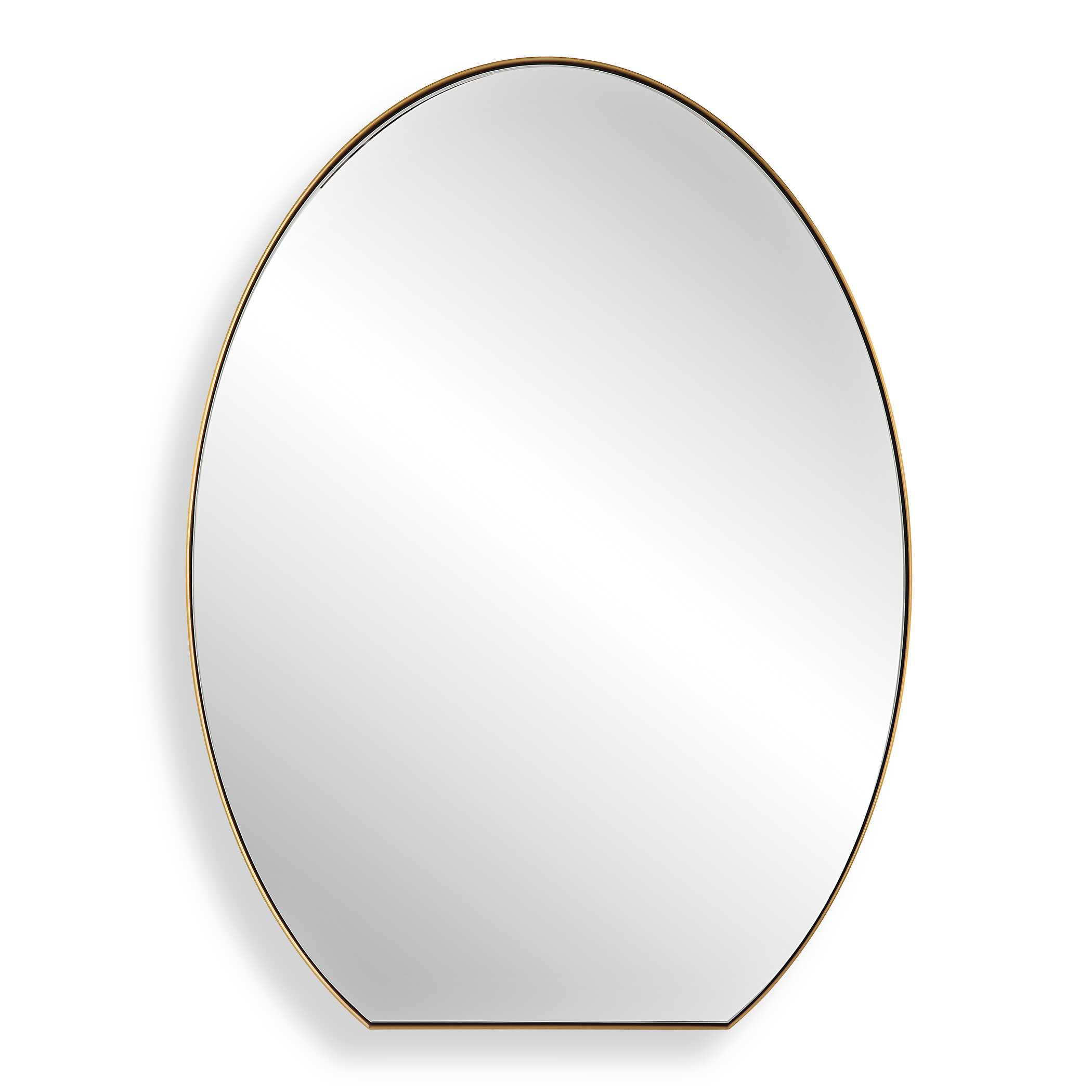 Cabell Brass Oval Mirror, by Uttermost, 24" width x 32" height x 1" depth View 1