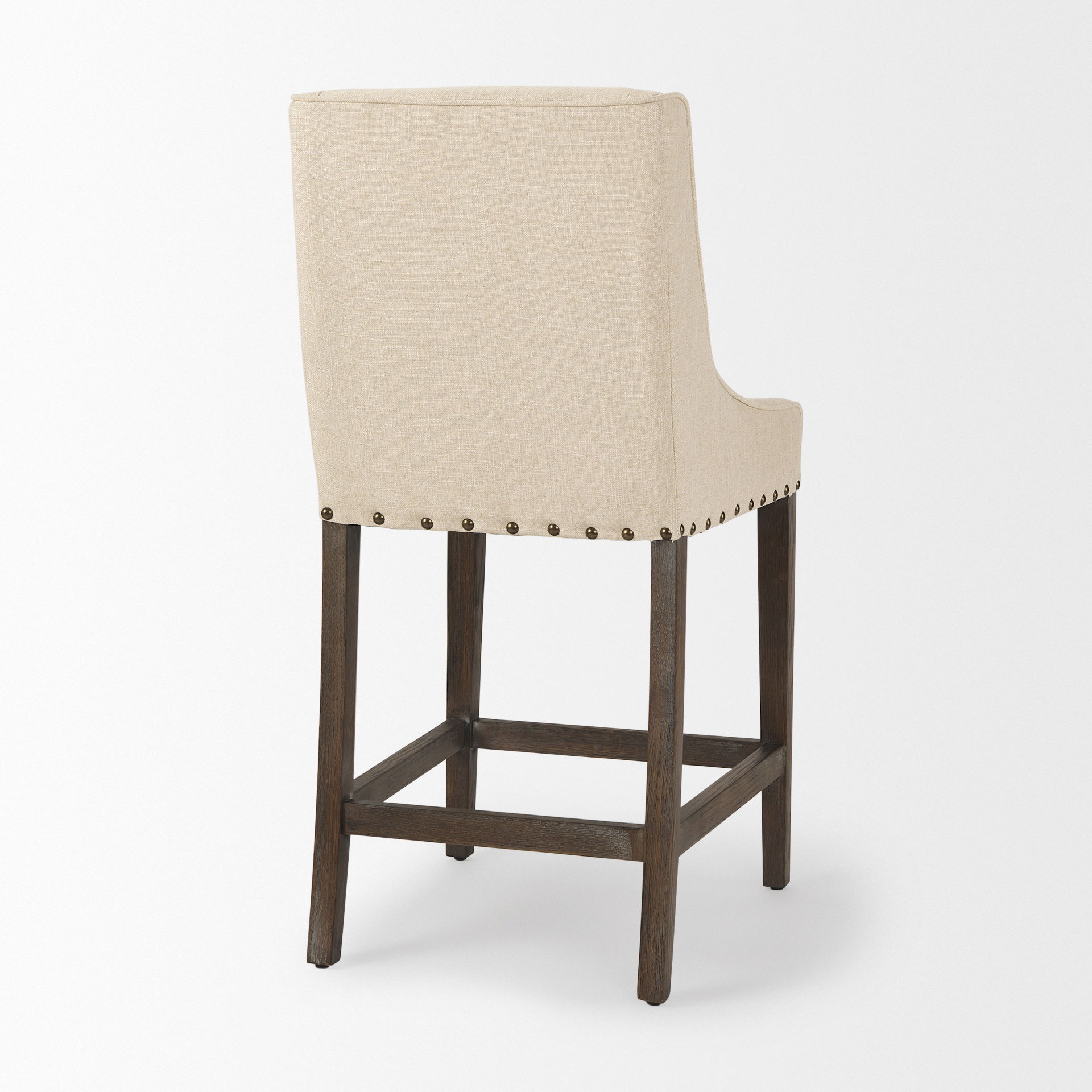 Kensington Cream Fabric Seat Brown Wood Frame Counter Stool, Counter & Bar Stool by Mercana, 20.5" length x 23.5" width x 43" height View 6