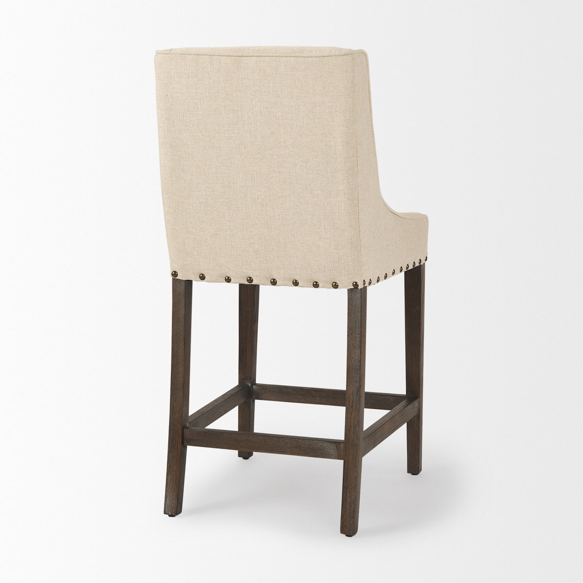 Kensington Cream Fabric Seat Brown Wood Frame Counter Stool, Counter & Bar Stool by Mercana, 20.5" length x 23.5" width x 43" height View 6