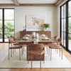 Grier 84' Medium Brown Wood with Cane Dining Table, by Mercana, 84" length x 38" width x 30" height thumbnail 3