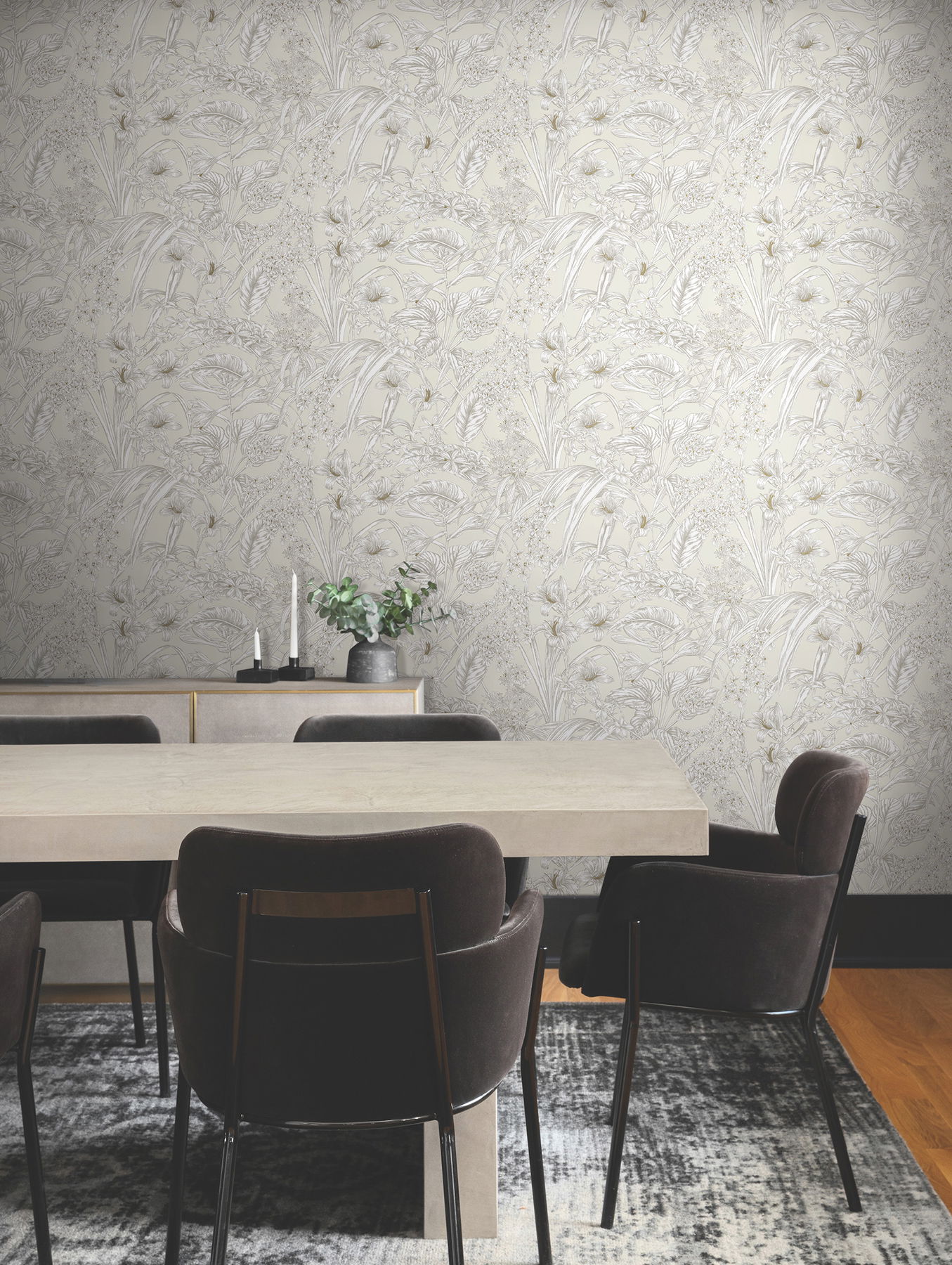 Orchid Conservatory Toile Beige & Taupe Wallpaper large image 