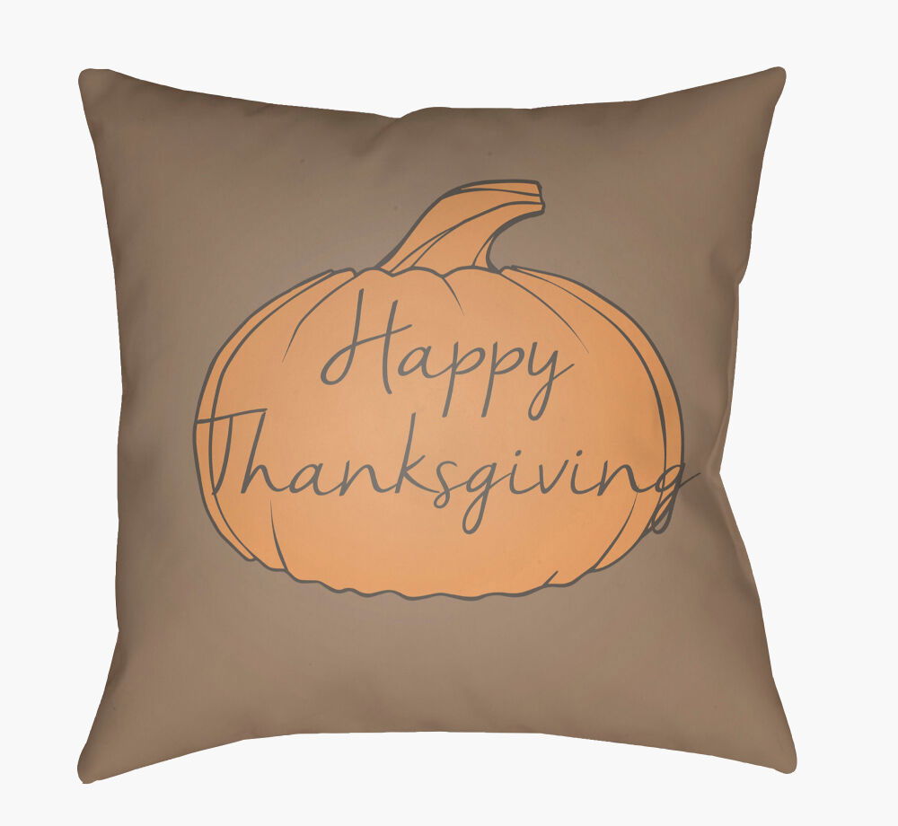 Happy Thanksgiving Accent Pillow, Decorative Pillow by Surya, 18" length x 18" width