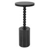 Bead Black Marble Drink Table, Furniture by Uttermost, 10" width x 24" height x 10" depth thumbnail 1