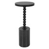 Bead Black Marble Drink Table, Side & End Table by Uttermost, 10" width x 24" height x 10" depth thumbnail 1