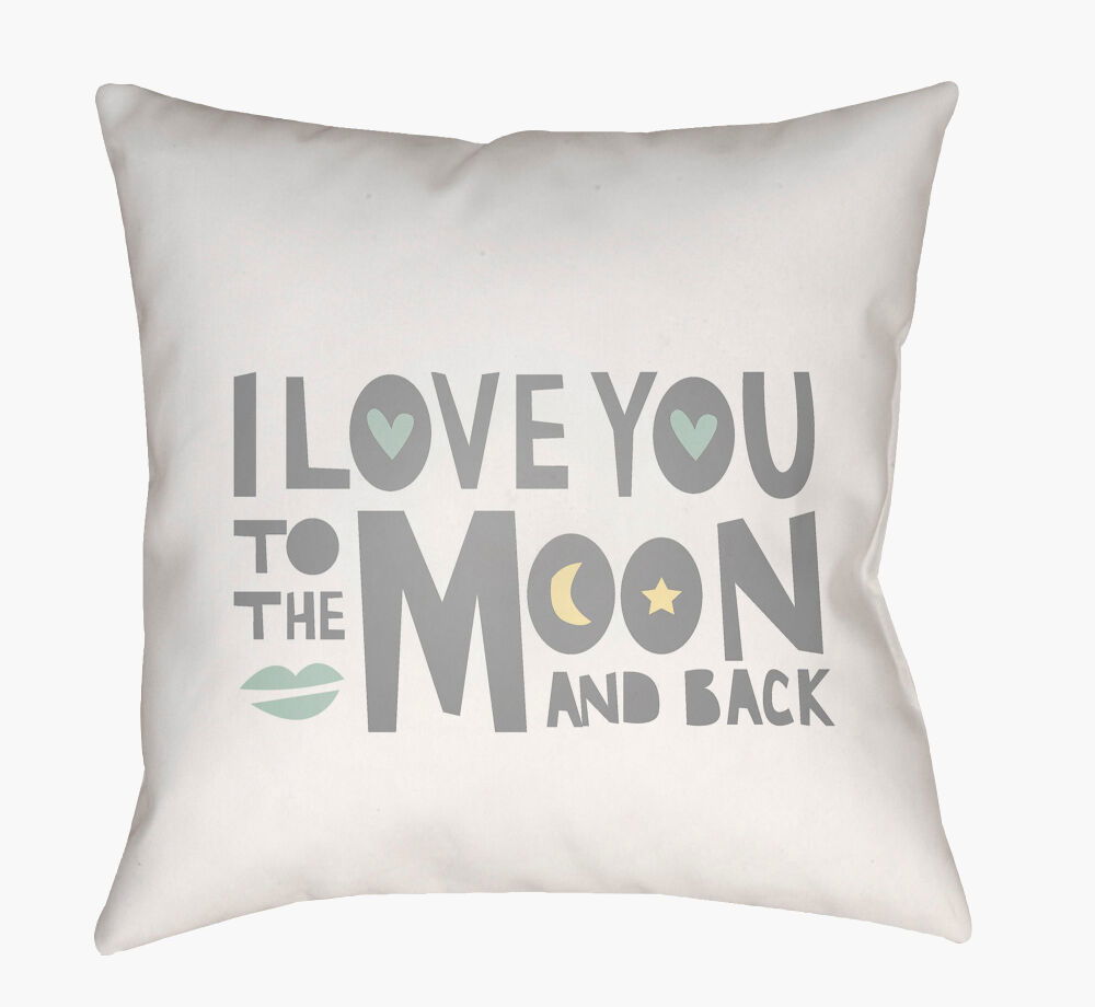 Love To Moon Accent Pillow, Decorative Pillow by Surya, 18" length x 18" width