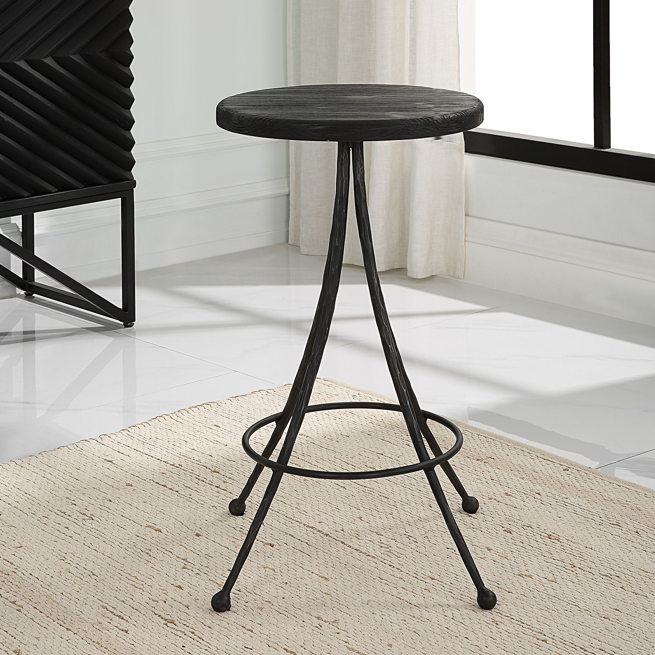 Sona Black Counter Stool large image 