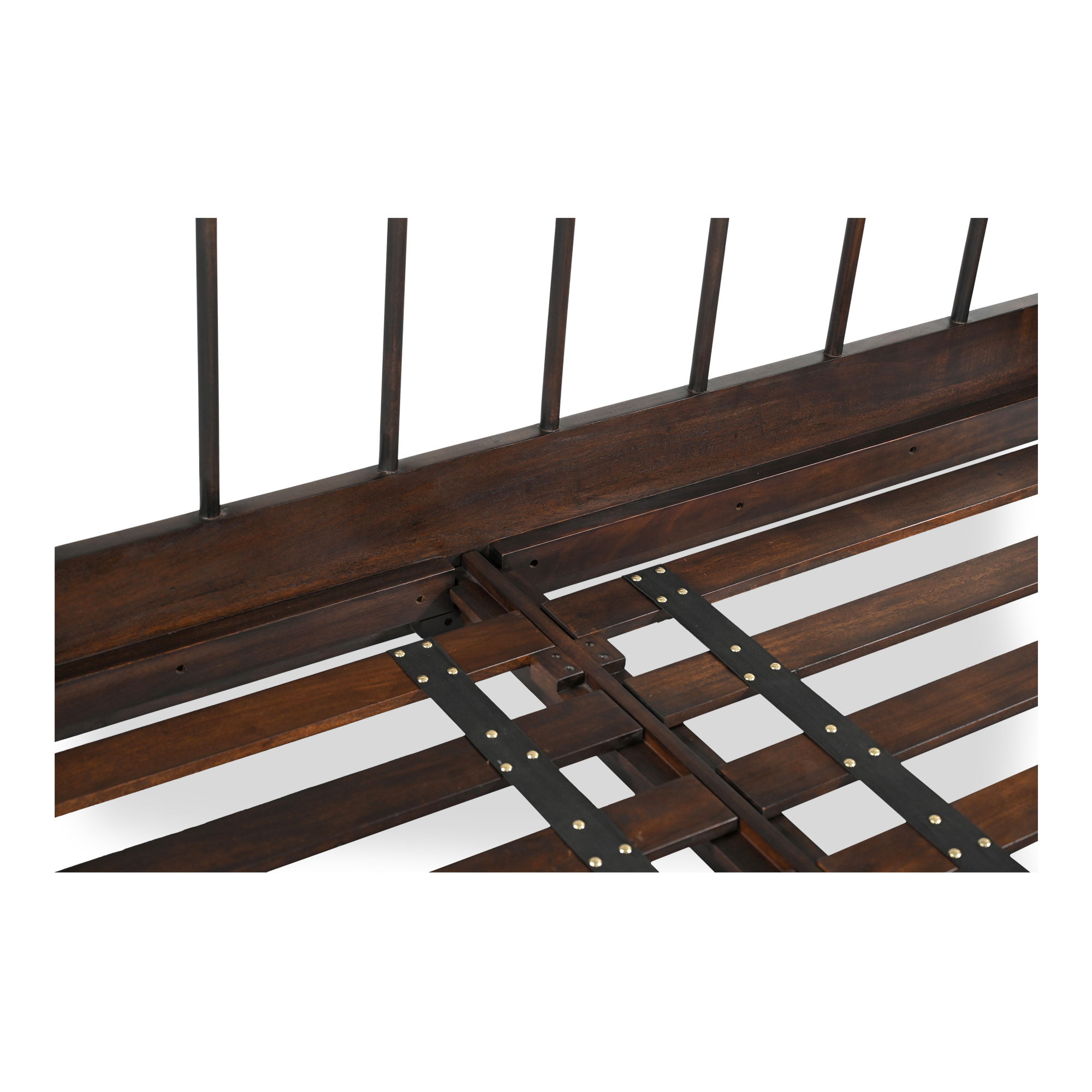 Vivian Queen Bed Dark Brown, by Moe's Home, 63.95" width x 45" height x 84.45" depth View 11