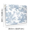 Campagne Toile Blue & White Wallpaper, by York Wall, 33' length x 1'8.5" width x 0.02" depth thumbnail 4