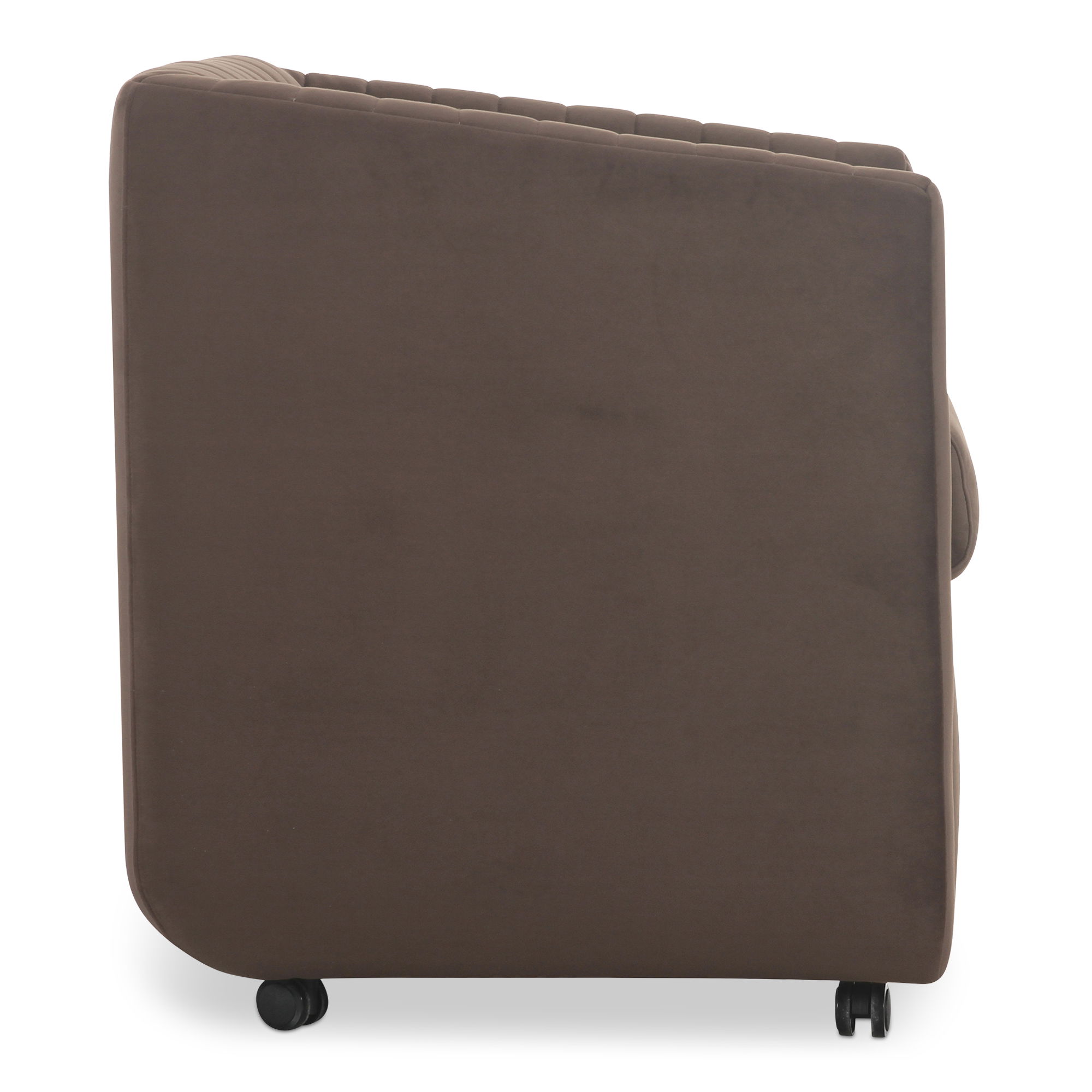 Jane Rolling Dining Chair Brown Velvet large image 