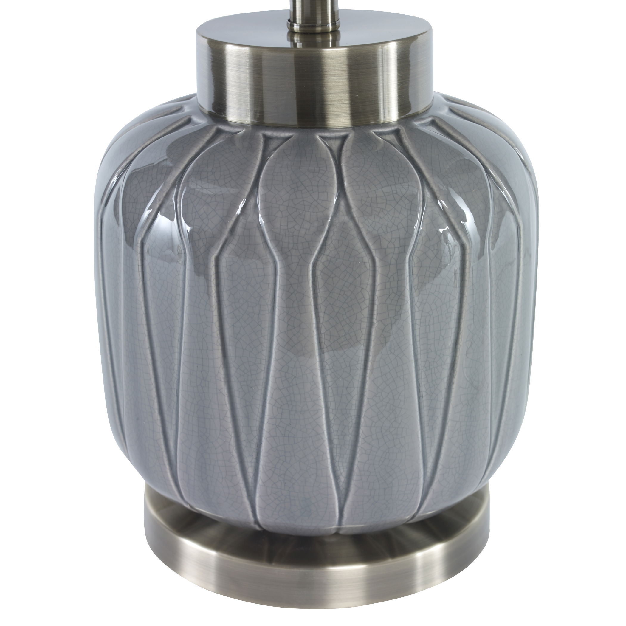 Zahlia Aged Gray Ceramic Lamp large image 