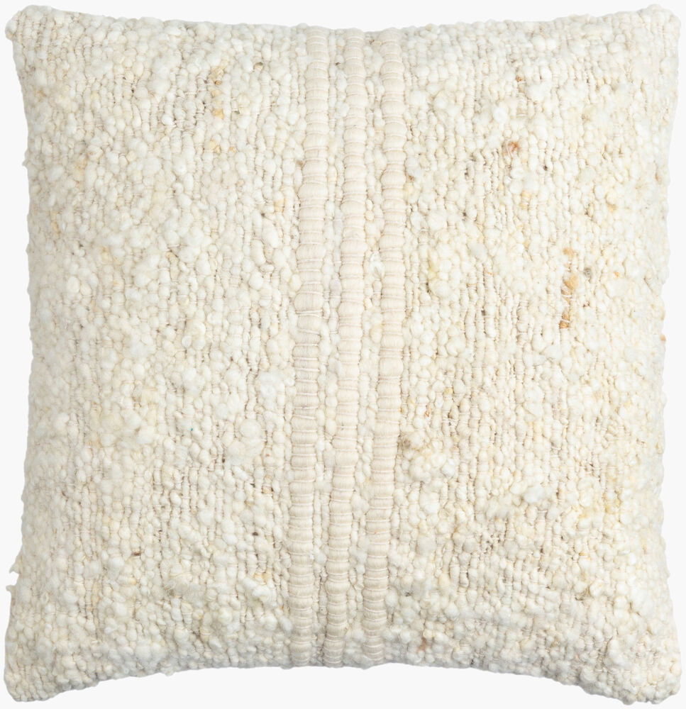 Neutral Accent Pillow Poly, Decorative Pillow by Surya, 22" length x 22" width