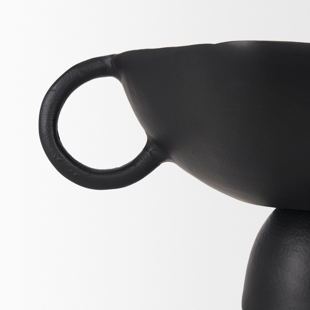 Radka Small Matte Black Metal Decorative Bowl, by Mercana, 15.55" length x 11.22" width x 6.75" height View 11