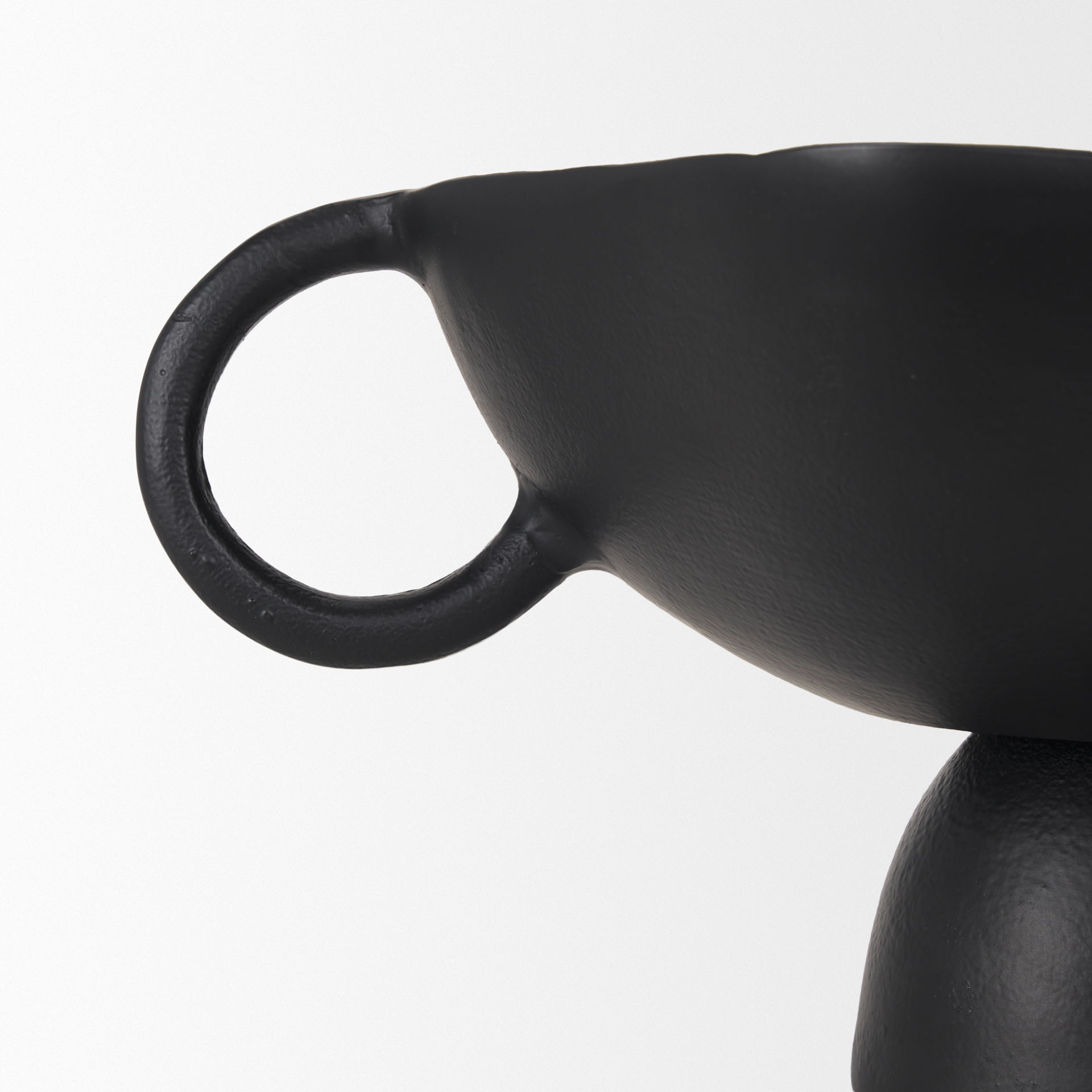 Radka Small Matte Black Metal Decorative Bowl, by Mercana, 15.55" length x 11.22" width x 6.75" height View 9