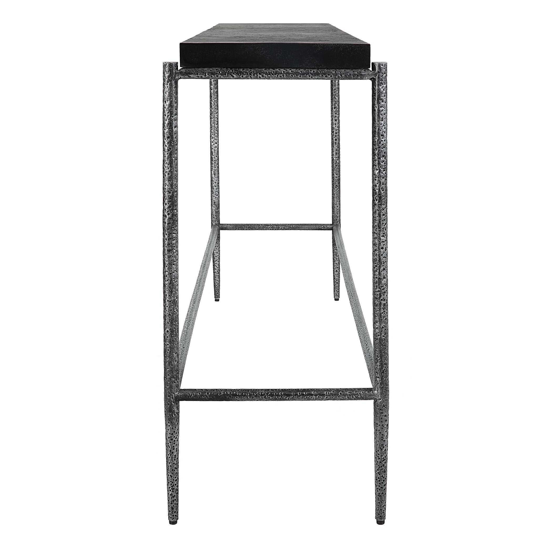Crescendo Black Concrete Console Table, Furniture by Uttermost, 60" width x 32" height x 14" depth View 6