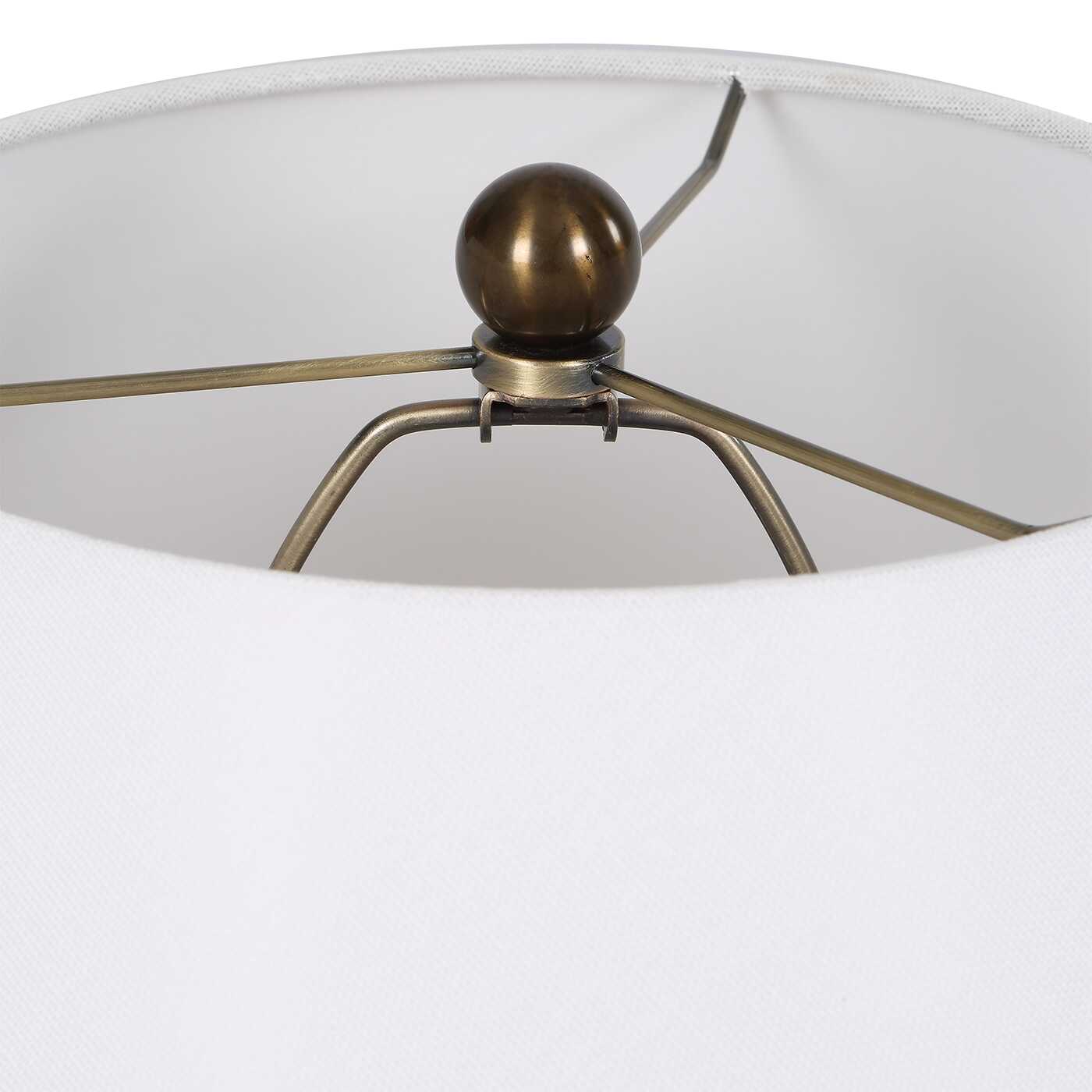 Irena White Sphere Table Lamp, by Uttermost, 22" width x 38.5" height x 22" depth View 6
